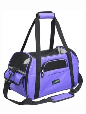 Purple Soft-Sided Small Pet Carrier with Mesh Venting